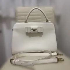 サマンサベガ トートバッグ 2way ハンド ショルダー メルドー 白 レザー
