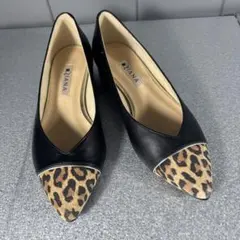 ⭐︎新品⭐︎ヒョウ柄ポインテッドトゥフラットシューズ　ダイアナ パンプス 22cmのサムネイル