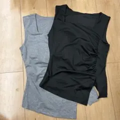 SHEIN タンクトップ 2色セット グレー ブラック