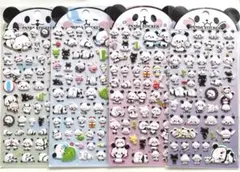 大容量‼️動物 ぷっくりぷくぷくシール パンダ ４枚セット！