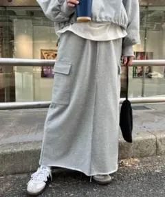 CIAOPANIC TYPY スウェットカーゴスカート グレー