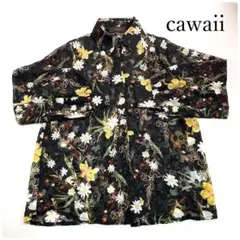 cawaii ＊ ドットとお花の柄合わせシアーブラウストップス カワイイ 長袖のサムネイル