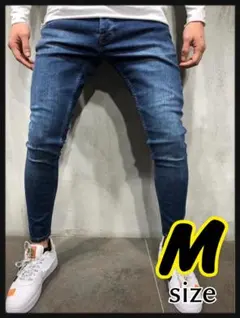 デニム　M インディゴ　スキニー　ボトムス　ストレッチ　パンツ