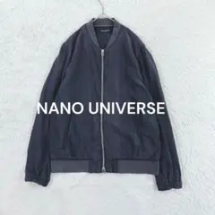 ナノユニバース テンセルライトブルゾン S ネイビー 微光沢 薄手 レイヤード♪