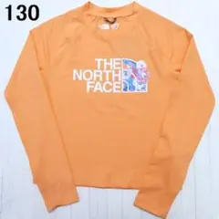 ザ ノースフェイス キッズ 長袖ラッシュガード 130cm 花柄 オレンジ
