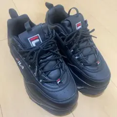 【FILA フィラ】 スニーカー 靴 厚底 ブラック 黒 サイズ23.5cm