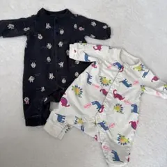 BREEZE赤ちゃんロンパース2点セット ブラック・ホワイト