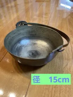 ヴィンテージ 銅製 バケツ型 ポット 槌目 鉄製ハンドル 鉢カバー