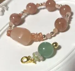 お値下げしました❣️ サボテンの花　ピンクアベンチュリン&オレゴンサンストーン