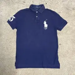 ポロ ラルフローレン ビッグポニー 刺繍 ポロシャツ ネイビー S