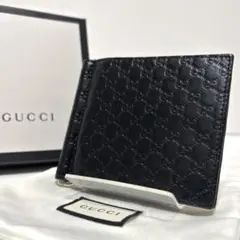 773✨美品✨GUCCI グッチ マネークリップ マイクロシマ レザー ブラックのサムネイル