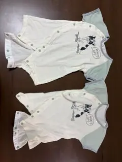 ロンパース　カバーオール　半袖　2枚セット　双子