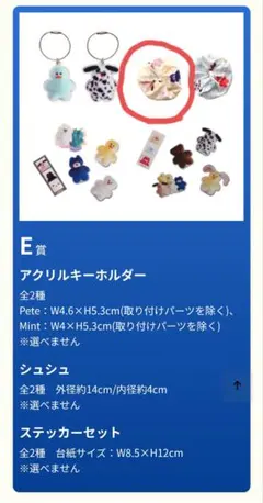 mojojojoくじ　E賞　シュシュ