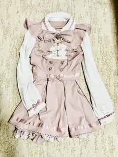 LIZLISA リズリサ　ダブルハートラッフルセットアップ　ピンク