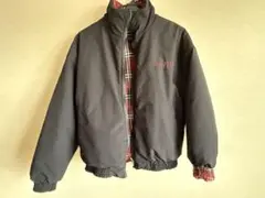 地底人　リバーシブル ダウンジャケット 黒 赤チェック　STAFFPICK