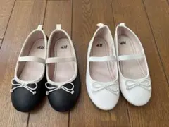 H&M バレエシューズ 17センチ　黒・白2足セット
