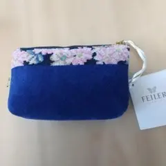 限定】 FEILER フェイラー ポーチ キューブ クリアレーベル ブルー