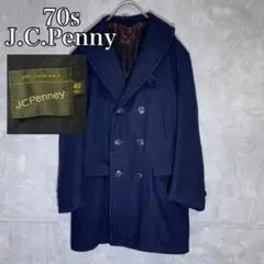 70s vintage JCPenney ネイビー ウールコート DM1093のサムネイル