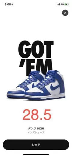 NIKE dunk high game royal 28.5cm 青白　ダンク