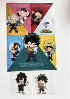 僕のヒーローアカデミア　セイムス 緑谷 相澤 ステッカー クリアファイル セット