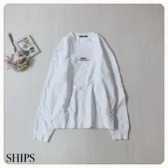 ♢【美品】シップス 刺繍ロゴ スウェット ホワイト SHIPSのサムネイル