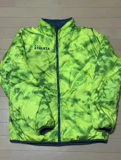 ATHLETA （アスレタ) ベンチコート ネイビー 蛍光グリーン黒サッカー