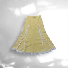 〈新品未使用品〉 VICKY（ビッキー）フリンジ ツイード スカート イエローのサムネイル