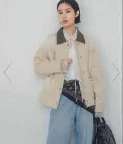 JEANASIS ジーナシス　ポケットワークジャケット　フリー　ホワイト