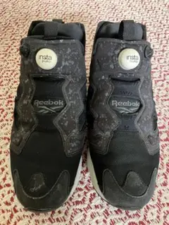 未使用級！Reebok 29cm インスタポンプフューリー 黒白 スプラッシュ柄 