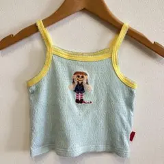 MINI-K 水色 タンクトップ 110 女の子　ブルー　フリル　レース