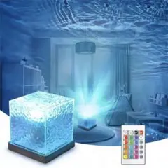 【動作確認済】天井 波 オーロラ 投影 キューブ型照明　USB給電