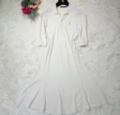 希少✨️　鹿の子　ラルフローレン　ポロシャツワンピース　ポニー刺繍　ロング