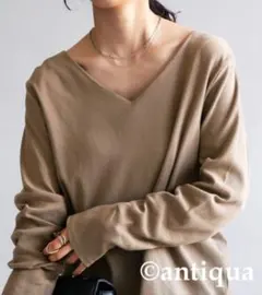 antiqua ベーシックコットンフライスVネックロンTのサムネイル