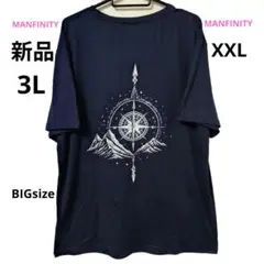 新品 3L MANFINITY 半袖 Tシャツ ネイビー 大きいサイズ XXL