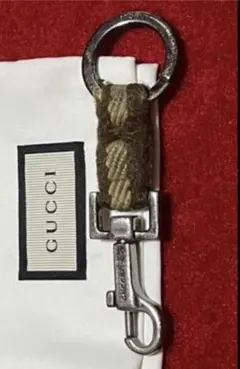 [GUCCI] キーホルダー シェリーライン ブラウンxベージュ