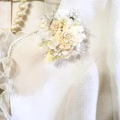 コサージュ 結婚式 ハンドメイド 花 入学式 位置 卒業式 白【230102A】