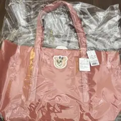 フェイラー オールドテディ ワッペントートバッグ ピンク 大 ハンドル