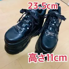 直営SHOP限定厚底スニーカー ブラック 黒 23cm 高さ11cm ヨースケ