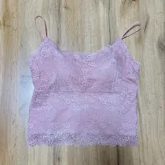 GU ブラフィールレーシーキャミソール M ピンク