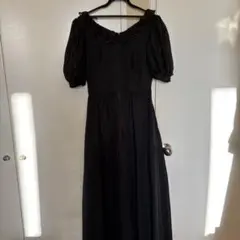 Bernet 黒 フリル ロングドレス リボン付き