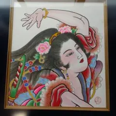 青森県弘前ねぷた祭の絵師の浮世絵風 額装 色紙 - メルカリ