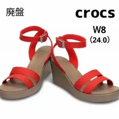 廃盤 クロックス レイ ウェッジソール サンダル ストラップ 希少 W8 赤のサムネイル