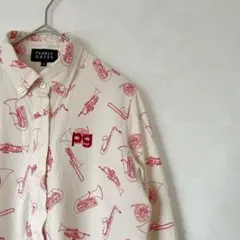 PEARLY GATES 長袖ポロシャツ 楽器柄 日本製