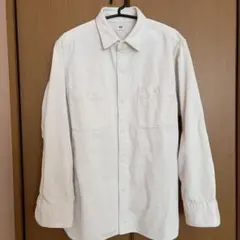 ユニクロ　オフホワイトコーデュロイ長袖シャツ　 美品