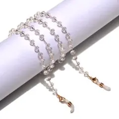 天然オーロラ水晶! メガネチェーン メガネストラップ グラスコード