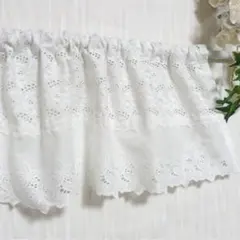 かずにゃん。様♡カフェカーテン×7枚♡花柄♡総刺繍♡バランス♡丈15