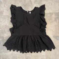 ZARA 黒 ノースリーブブラウス　S