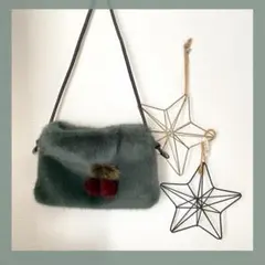 新品 フェイクファー　ミニショルダーバッグ　韓国バッグ　スナップボタン付　DGN