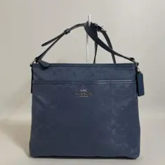 2602-125｜美品｜コーチ シグネチャー ショルダーバッグ ブルー