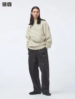 UNIQLO U コーデュロイタックワイドパンツ ダークグレー S